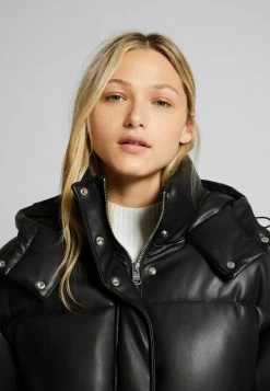 BERSHKA Hoodie Puffer - Winterjas - Black -Bershka 7624d0ff03874cb797b39ad4986e2c43
