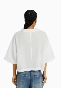 BERSHKA Rustic With Kimono Effect - Overhemdblouse - Off White 8 BERSHKA Rustic With Kimono Effect - Overhemdblouse - Off White -Bershka 77b717f2384445228dfe49ac9da05098
