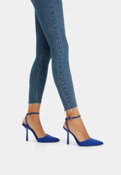 BERSHKA Hoge Hakken - Metallic Blue