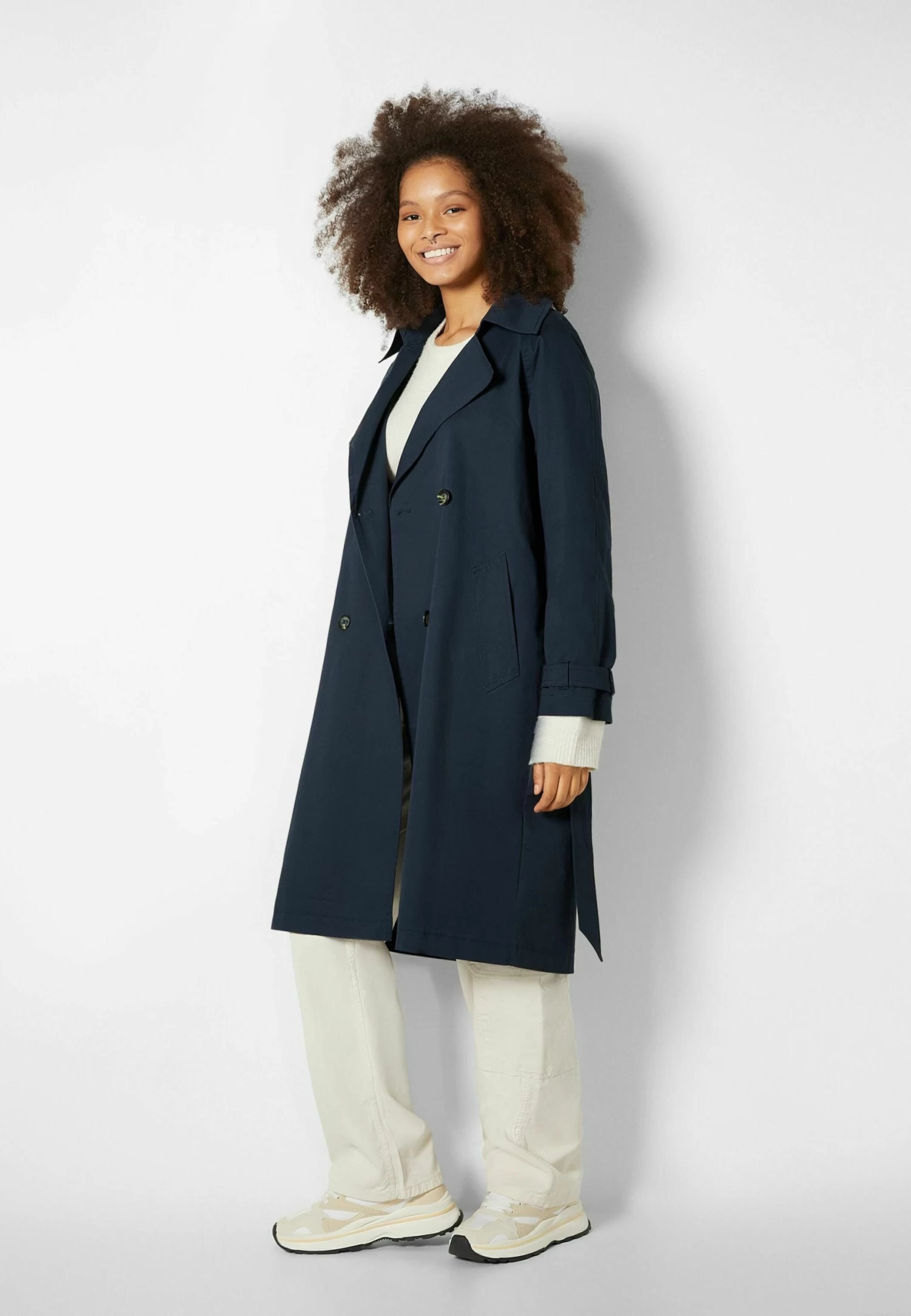 BERSHKA Trenchcoat - Royal Blue 2 BERSHKA Trenchcoat - Royal Blue - Afbeelding 2