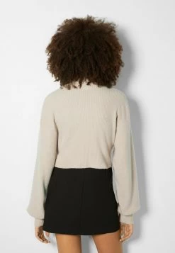 BERSHKA Long Sleeve High Neck 07788831 - Trui - Sand -Bershka 790e7b042b1c48c48b6f492e6137d994