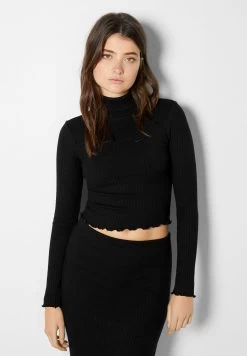 BERSHKA High Neck- Trui - Black -Bershka 798d7326f0da4810984d0d2f662c18c7