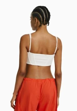 BERSHKA Corset - Top - Off White -Bershka 7aa6b1b8e3014bd79f5044d7ac37b6a6