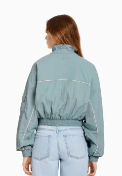 BERSHKA With 3D Pockets - Outdoorjas - Blue/Grey -Bershka 7ba9852f4f304171ac88c7743b86302d