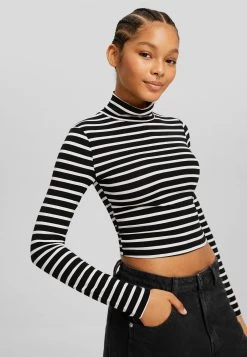 BERSHKA High Neck- Longsleeve - Dark Blue -Bershka 7cb5594ebb2547d78661e0fb51133e49