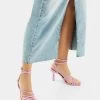 BERSHKA High-Heel With Ankle Strap- Sandalen - Purple