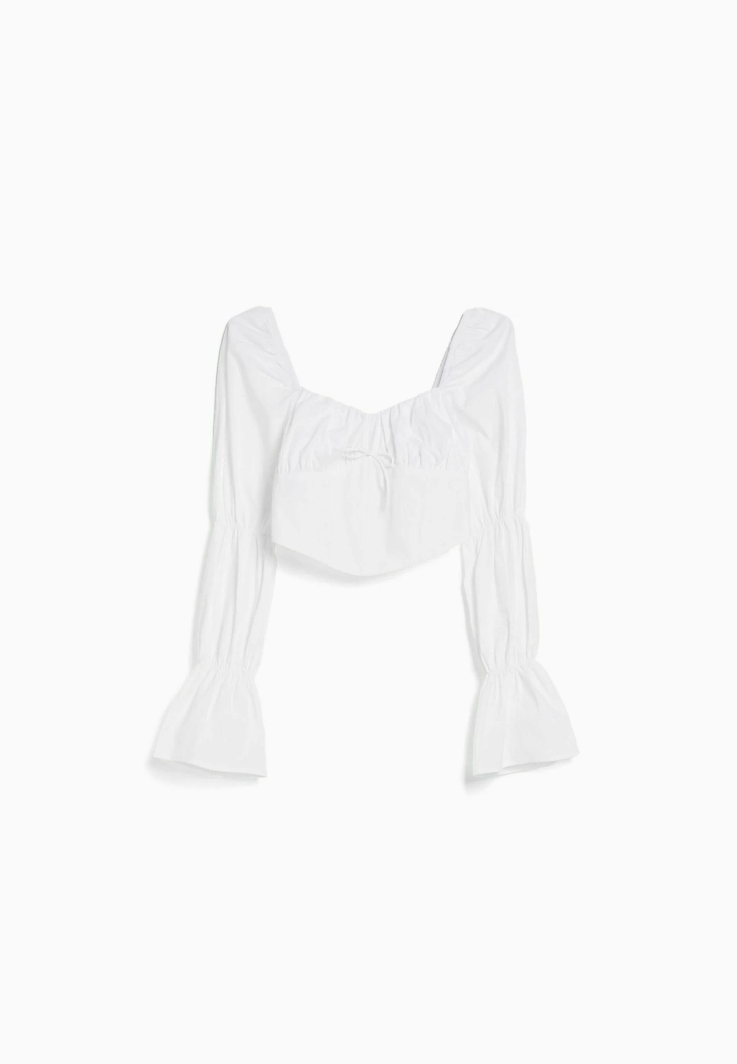 BERSHKA Cropped Long Sleeve- Blouse - Off White 6 BERSHKA Cropped Long Sleeve- Blouse - Off White - Afbeelding 6