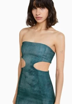 BERSHKA Cut Out Bandeau Midi- Etui-Jurk - Dark Blue -Bershka 7e31495fa4f5412597b0f711eb5642b8