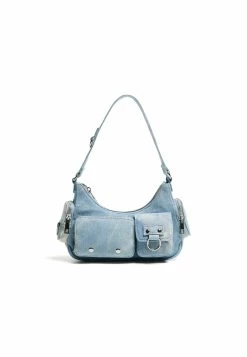 BERSHKA Multipocket - Shoulder - Handtas - Dark Blue -Bershka 7f31ac476bc149e9a3d5a3cfd8a24eb2