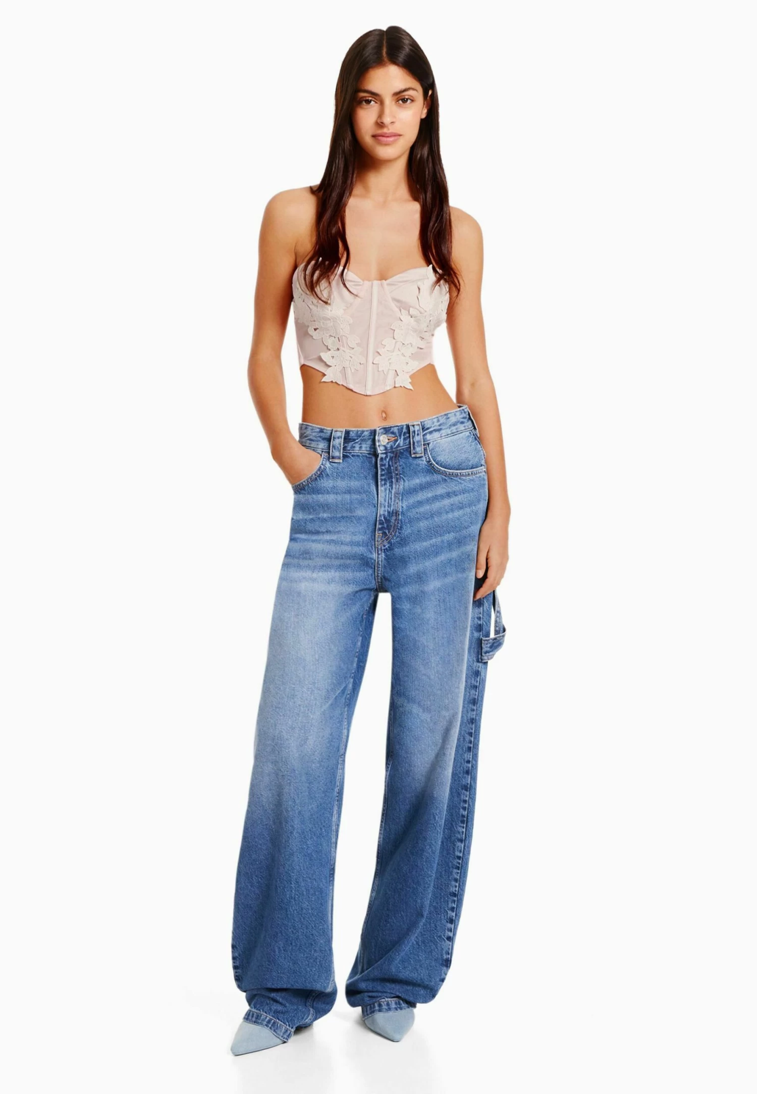 BERSHKA Floral Print - Corset - Top - Pink 2 BERSHKA Floral Print - Corset - Top - Pink - Afbeelding 2