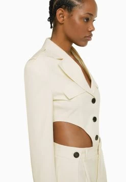 BERSHKA Tailored- Overhemdblouse - Beige -Bershka 7ff62f0a5f8d414ca11299839bc92bb2