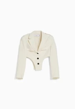 BERSHKA Tailored- Overhemdblouse - Beige -Bershka 801b81d17dc3499c9228c500fde0de88