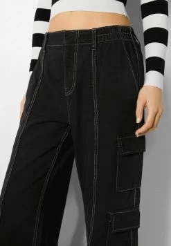 BERSHKA Multipocket Cargo Jeans - Flared Jeans - Black 9 BERSHKA Multipocket Cargo Jeans - Flared Jeans - Black -Bershka 803dcc91060d475299c00f626b3e2c17