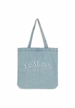 BERSHKA Slogan - Shopper - Dark Blue