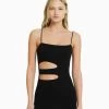 BERSHKA Strappy With Cut-Out Detail- Etui-Jurk - Black