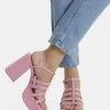 BERSHKA Sandalen Met Hoge Hak - Pink