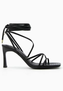 BERSHKA Lace Up Embossed Animal Print 11780160 - Sandalen Met Hoge Hak - Black -Bershka 84178fcd19eb4de09e7d5ccdadeac0a1