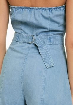 BERSHKA Jumpsuit - Light Blue Denim -Bershka 84792bf2be0d4d9babd284687574a577