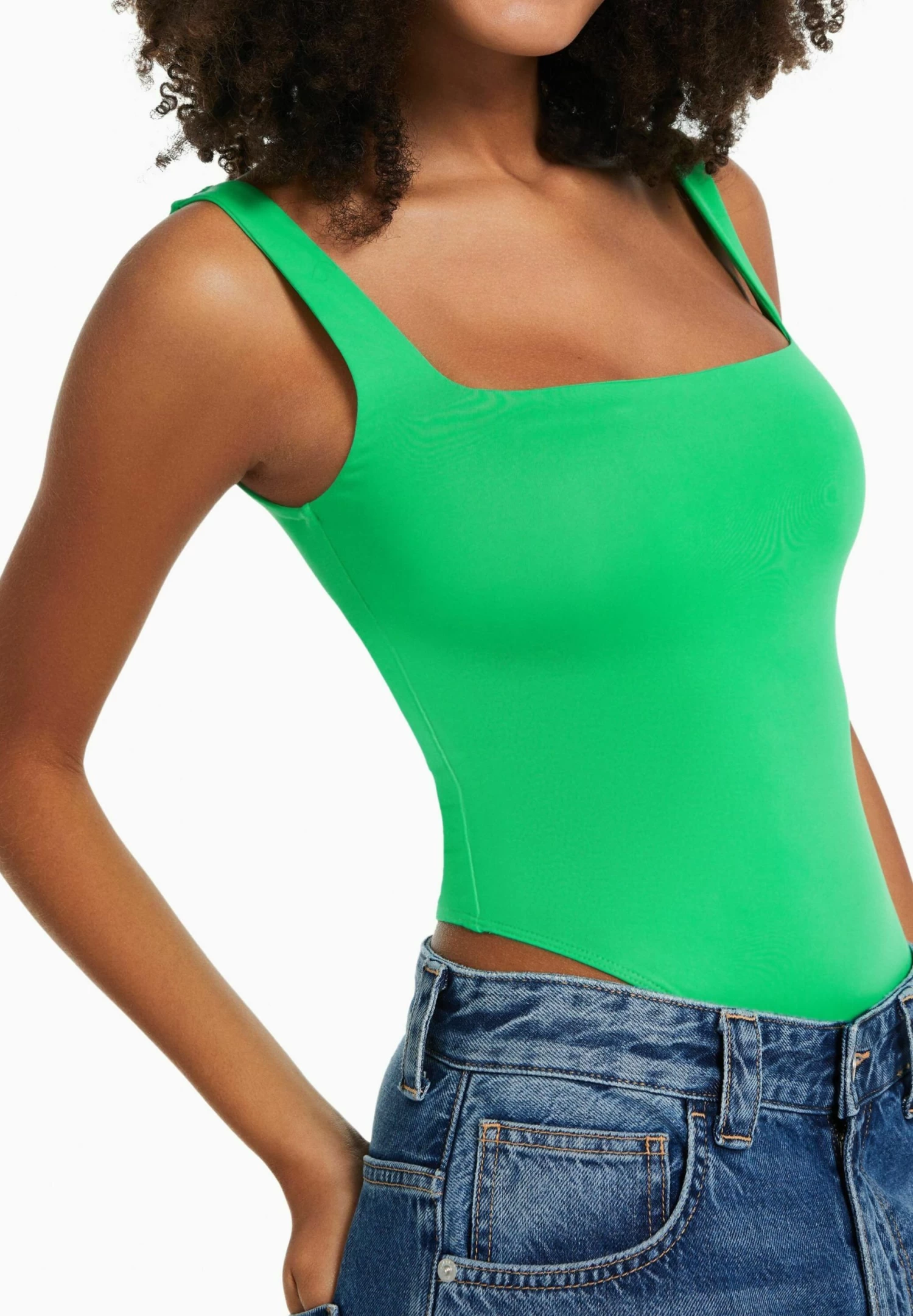 BERSHKA Monochrome Strappy- Top - Evergreen 4 BERSHKA Monochrome Strappy- Top - Evergreen - Afbeelding 4