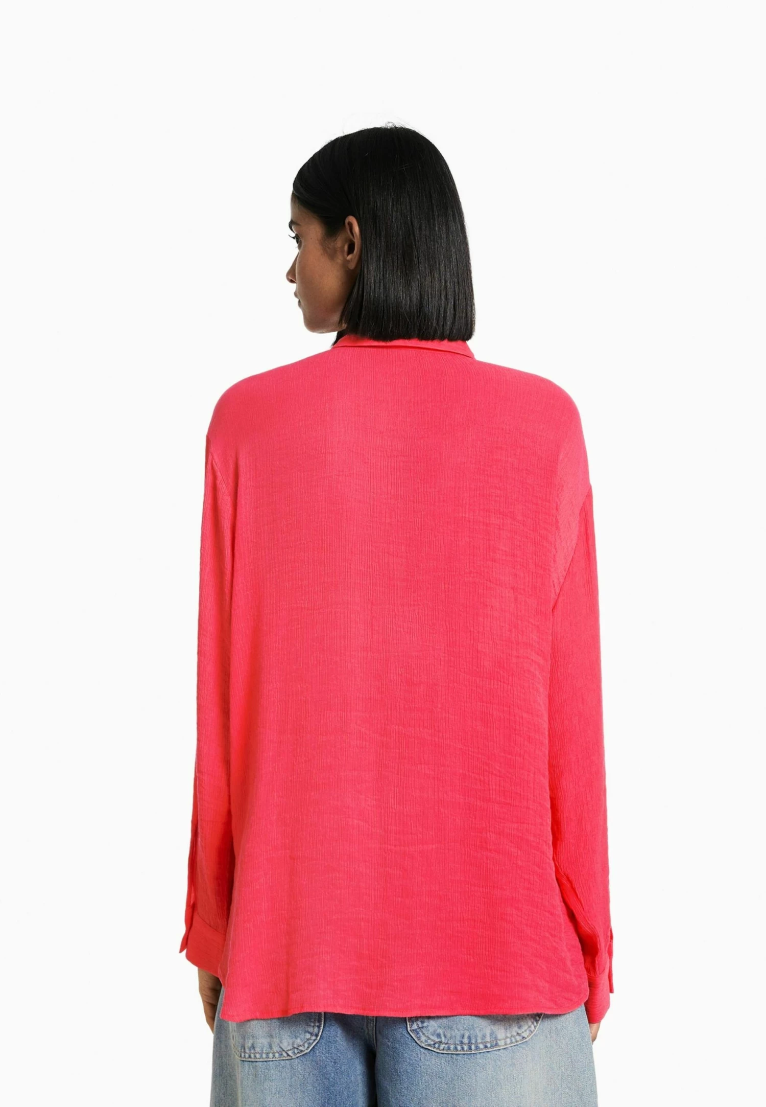 BERSHKA Long Sleeve - Overhemdblouse - Coral 3 BERSHKA Long Sleeve - Overhemdblouse - Coral - Afbeelding 3