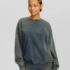BERSHKA Oversized - Sweater - Blue