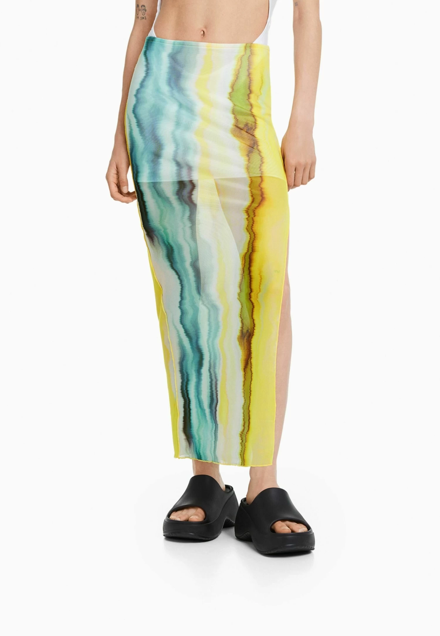 BERSHKA Tie Dye- Maxirok - Green 2 BERSHKA Tie Dye- Maxirok - Green - Afbeelding 2
