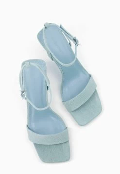 BERSHKA Sandalen - Light Blue Denim -Bershka 89782f969c744fccb8f7fc6588da5fd6