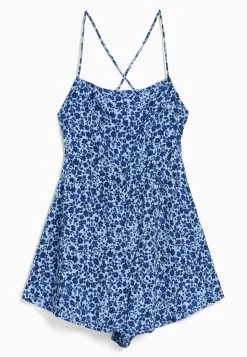 BERSHKA Floral Print With Straps- Jumpsuit - Dark Blue 11 BERSHKA Floral Print With Straps- Jumpsuit - Dark Blue -Bershka 89d59ee38c9f43bc8296507c64584b3b