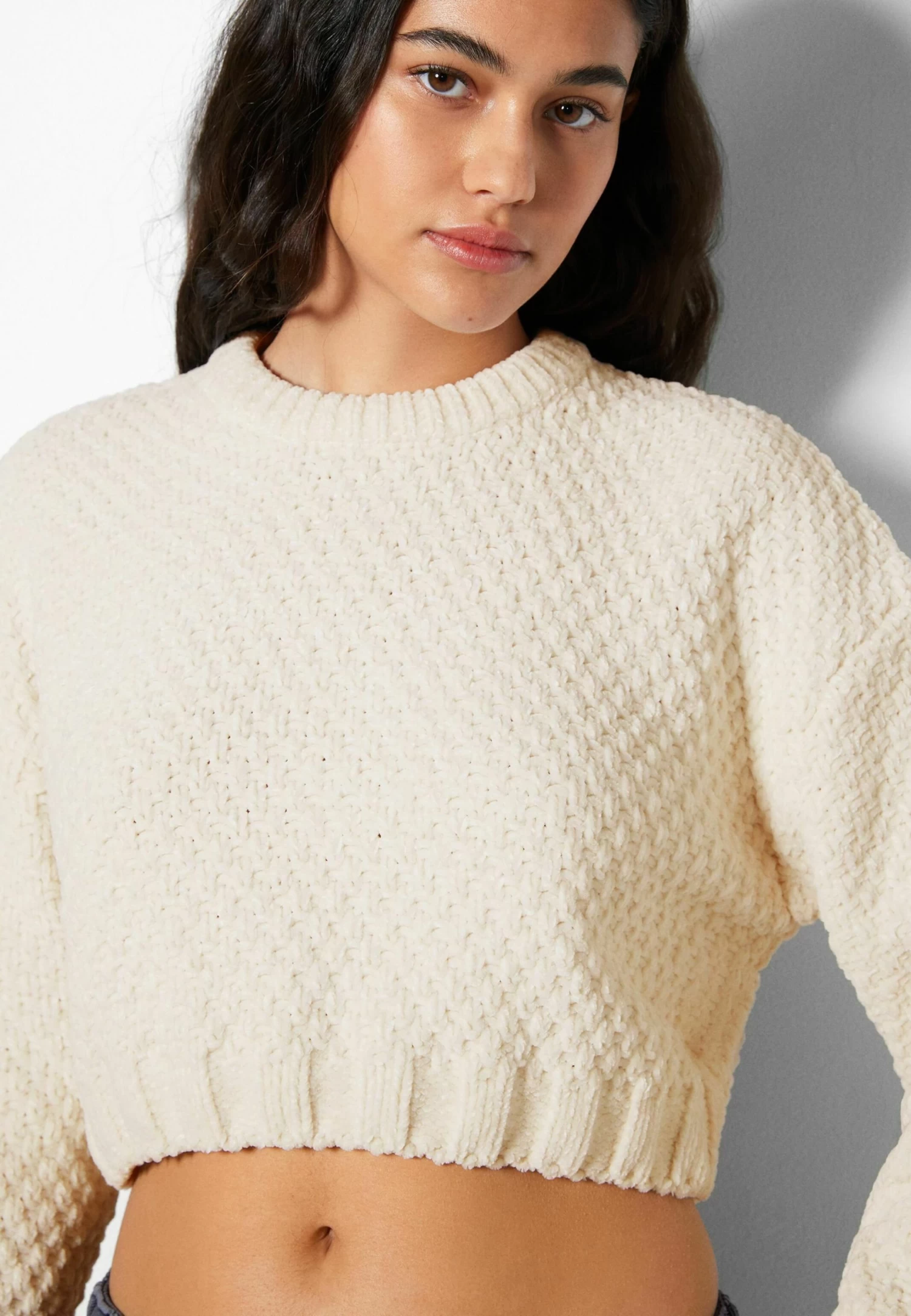 BERSHKA Textured Chenille - Trui - Beige 5 BERSHKA Textured Chenille - Trui - Beige - Afbeelding 5
