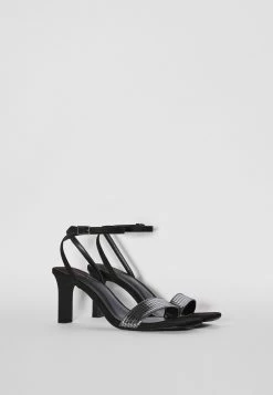 BERSHKA Ankle Strap Metallic Vamp - Sandalen Met Hoge Hak - Black -Bershka 8e1557f37cfb49f6bddc721e1915d57d