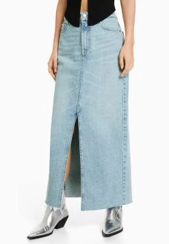 BERSHKA Jeansrok - Light-Blue Denim