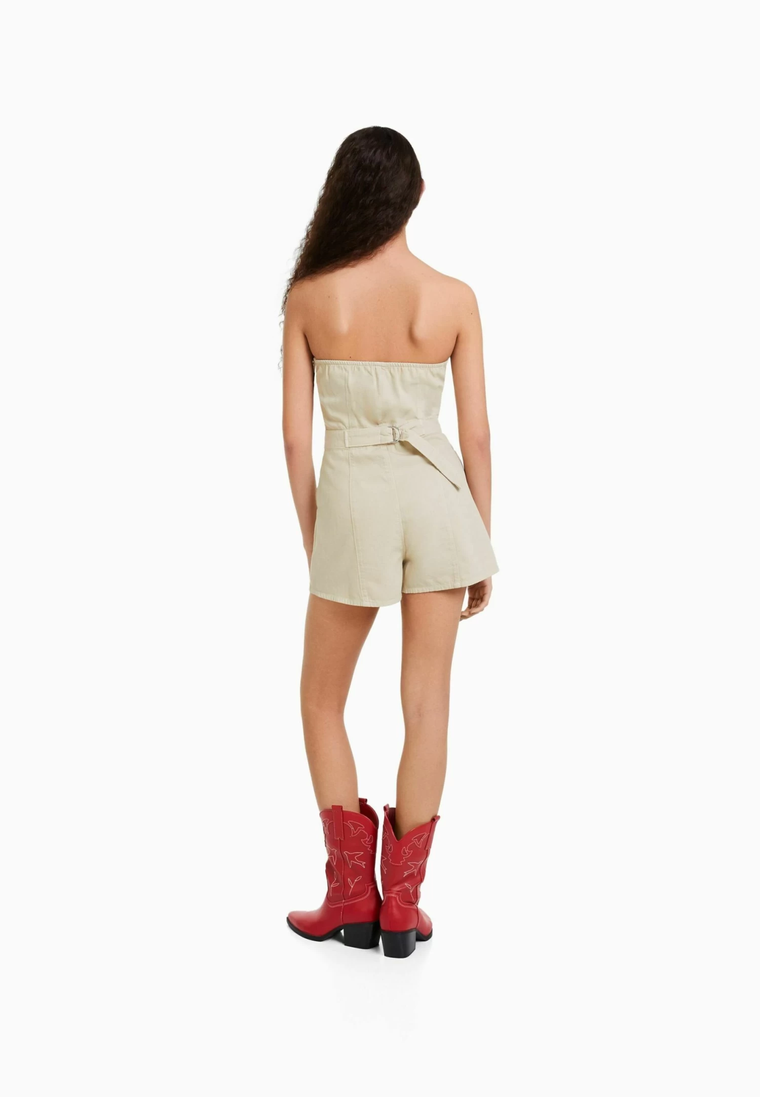 BERSHKA Jumpsuit - Beige 3 BERSHKA Jumpsuit - Beige - Afbeelding 3