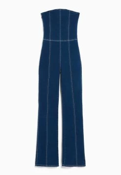 BERSHKA With Exposed Shoulders- Jumpsuit - Royal Blue -Bershka 90aa6c96572149f4a1e0452ae5a7d777
