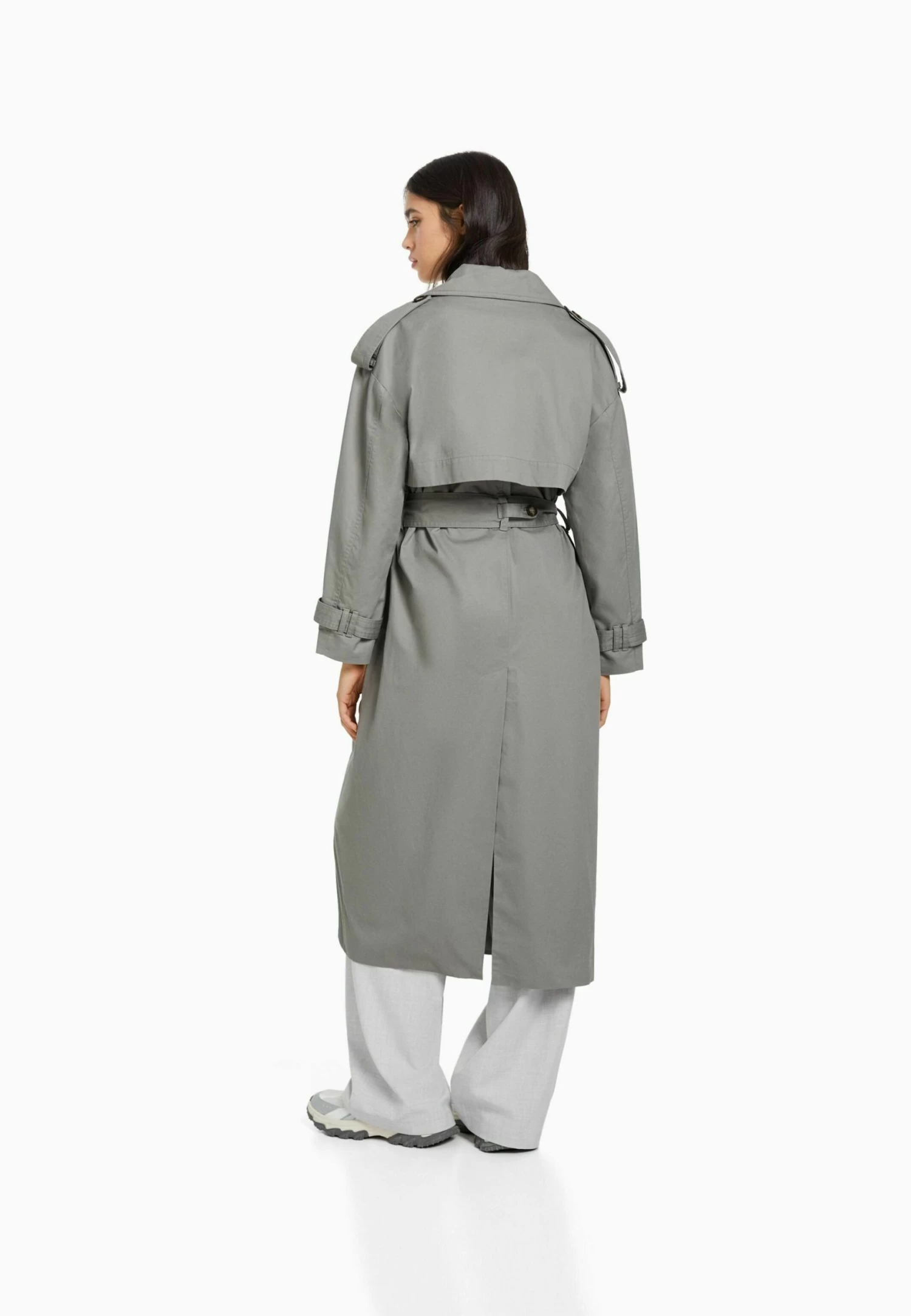 BERSHKA Trenchcoat - Grey 2 BERSHKA Trenchcoat - Grey - Afbeelding 2
