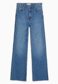 BERSHKA Side Vent - Comfort- Straight Leg Jeans - Dark Blue -Bershka 9158d017fca2411bb2282b434b88674e