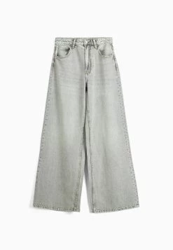 BERSHKA Wide-Leg - Flared Jeans - Mottled Light Grey -Bershka 927dd9db5e224da38e752c388d098b41