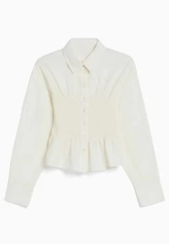 BERSHKA With Detail Long Sleeve - Overhemdblouse - Beige -Bershka 92f31ddbe46444ad980c8c55785548e0