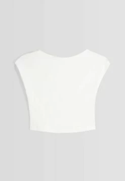 BERSHKA Short Sleeve Open Back - T-Shirt Basic - Beige 11 BERSHKA Short Sleeve Open Back - T-Shirt Basic - Beige -Bershka 943b4abb88334feeb81e967239d59cb4