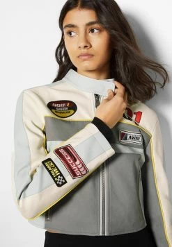 BERSHKA Racing- Imitatieleren Jas - Grey -Bershka 95bbc5de4c6a4ad38387ffe8c11d71c7