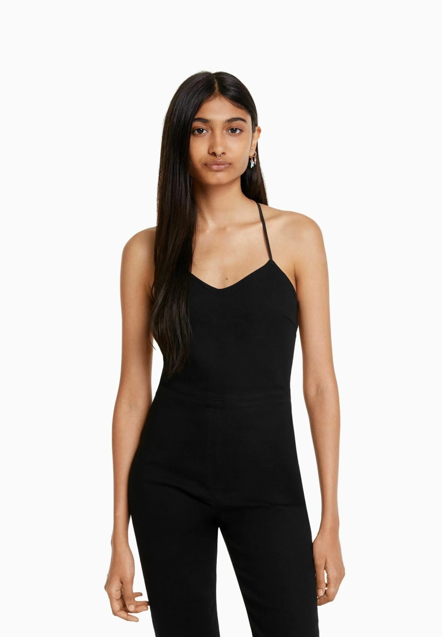 BERSHKA Elastic With Cut-Out Back - Jumpsuit - Black 3 BERSHKA Elastic With Cut-Out Back - Jumpsuit - Black - Afbeelding 3