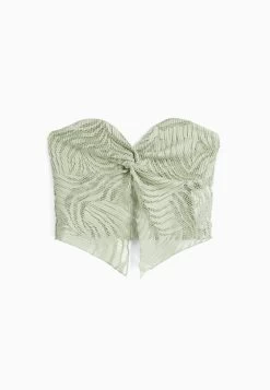 BERSHKA Rustic Blonde Bandeau - Blouse - Khaki -Bershka 96d0dc9694584133aa6e629bec7bb17e