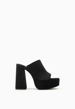 BERSHKA Platform - Muiltjes Met Hak - Black -Bershka 96d45cd797b044e383a2d02ae9f5c0e8