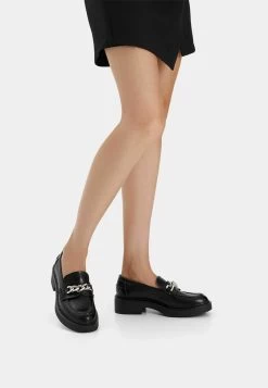 BERSHKA With Metallic Detail - Instappers - Black