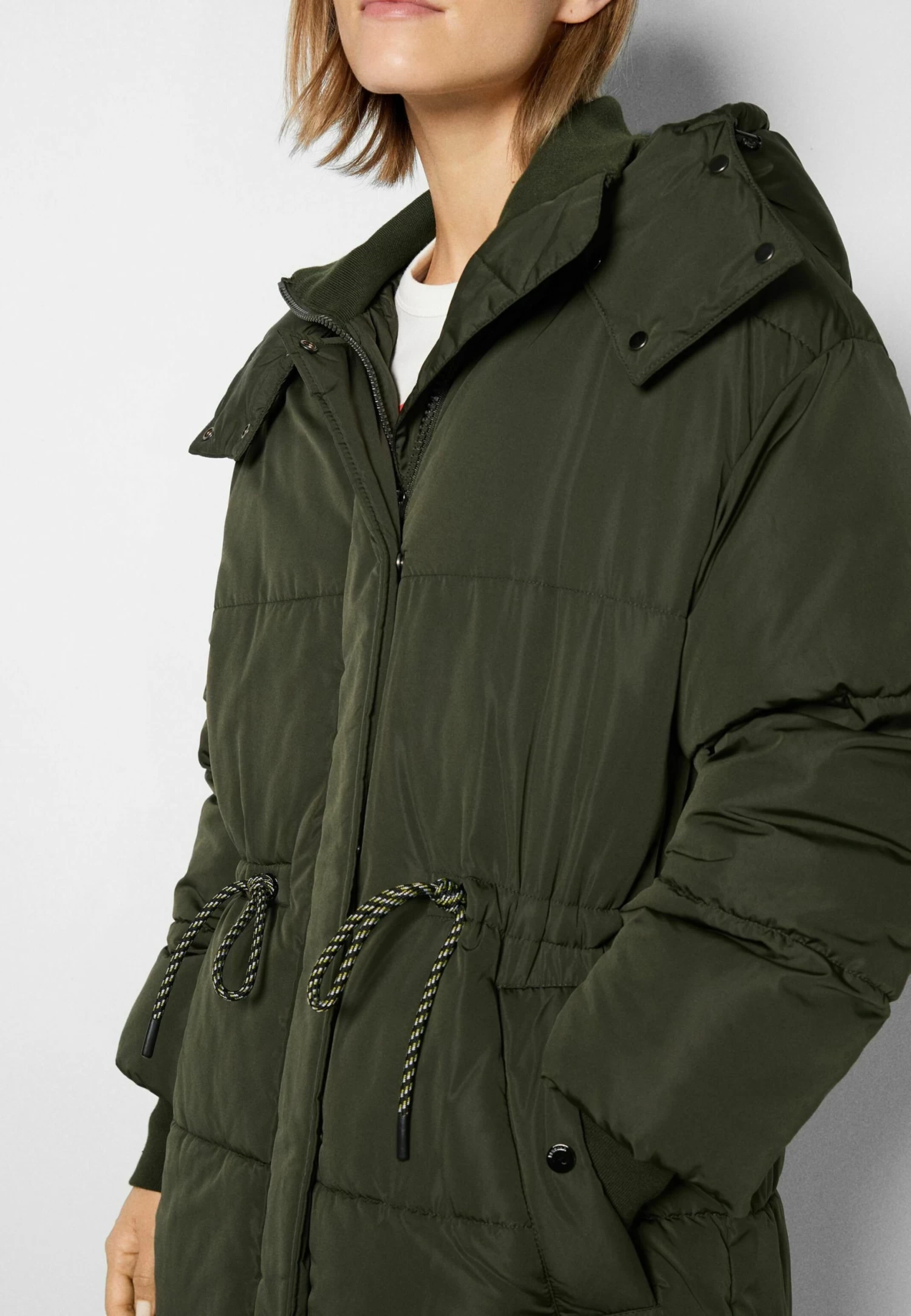 BERSHKA Long - Winterjas - Khaki 4 BERSHKA Long - Winterjas - Khaki - Afbeelding 4