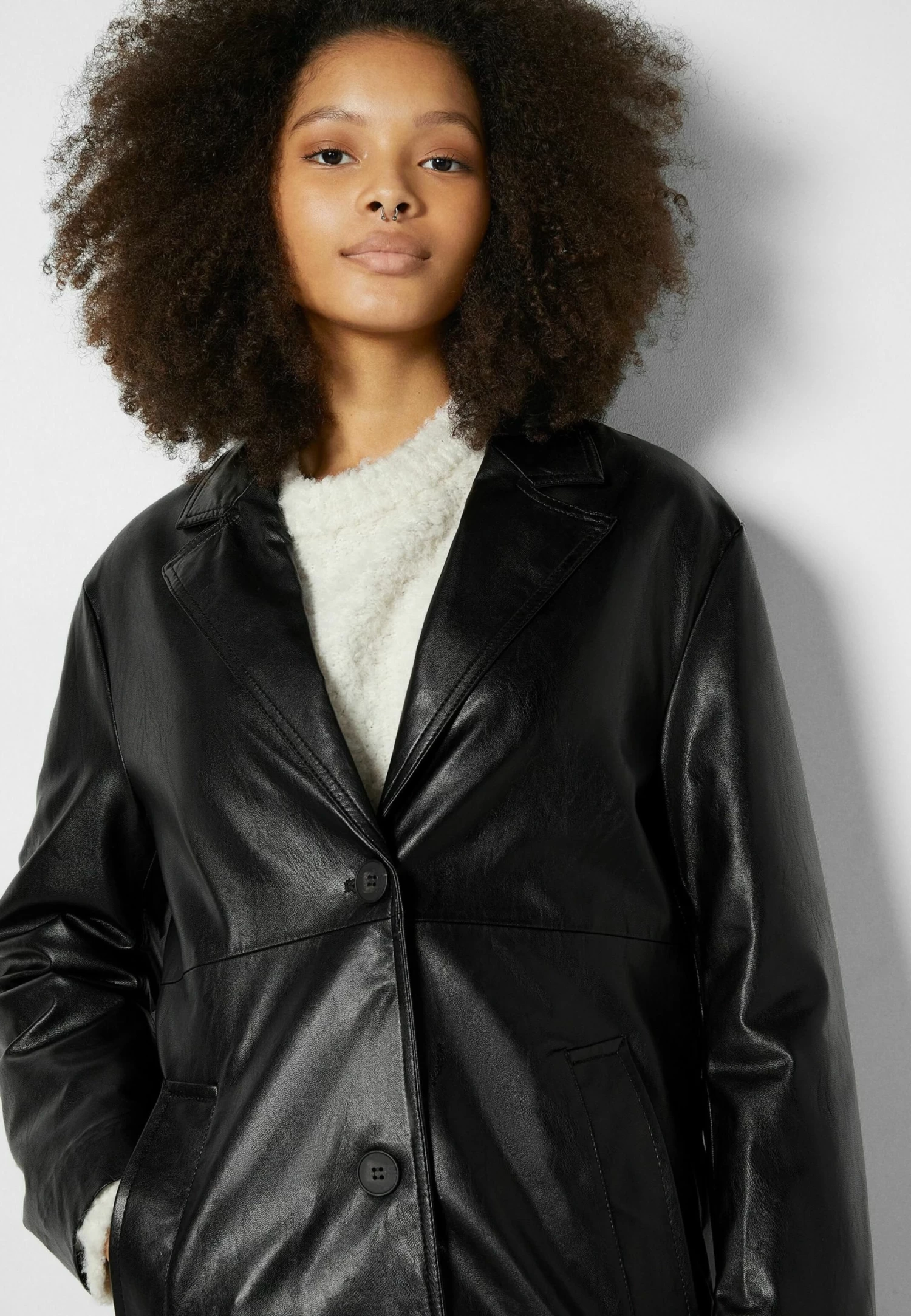 BERSHKA Mantel - Black 3 BERSHKA Mantel - Black - Afbeelding 3