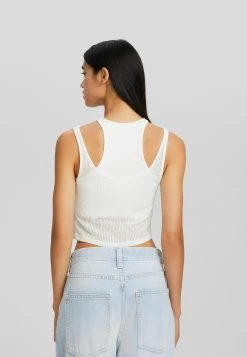 BERSHKA Sleeveless Double Layer - Top - White 8 BERSHKA Sleeveless Double Layer - Top - White -Bershka 983c7e545bd549ca82e6b77a41712e66