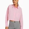 BERSHKA Cropped - Overhemdblouse - Pink