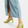 BERSHKA With Ankle Strap - Sandalen - Neon Green