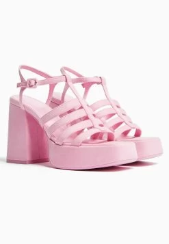 BERSHKA Sandalen Met Hoge Hak - Pink -Bershka 9a6a498d4f644f03af2b864c4a6c2e91