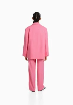 BERSHKA Halflange Jas - Light Pink -Bershka 9a8008301a0b4b3a9beb58444713c250